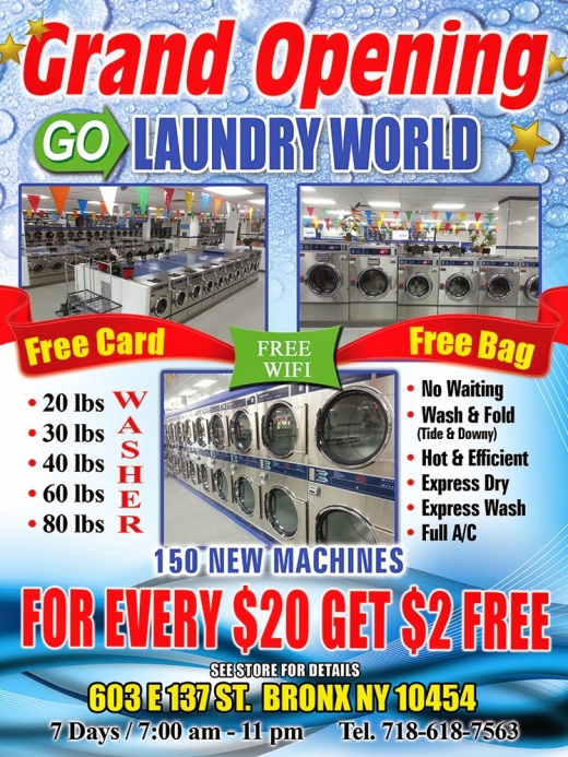 Go Laundry World in Bronx City, New York, United States - #4 Photo of Point of interest, Establishment, Laundry
