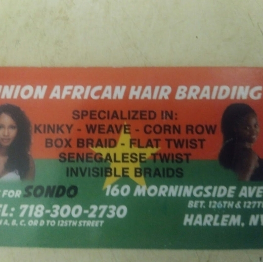 Sondo/Union African Hairbraiding in Harlem/New York City, New York, United States - #1 Photo of Point of interest, Establishment, Beauty salon, Hair care