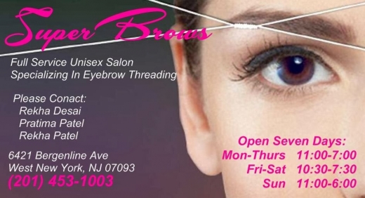 Super Brows Beauty Salon in West New York City, New Jersey, United States - #1 Photo of Point of interest, Establishment, Beauty salon, Hair care