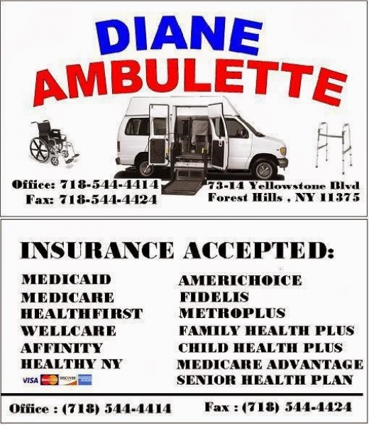 Diane Transportation / Ambulette in Forest Hills City, New York, United States - #1 Photo of Point of interest, Establishment, Health, Car rental