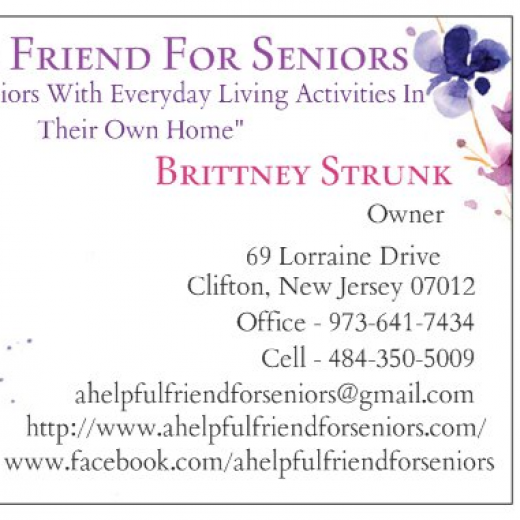 A Helpful Friend For Seniors, LLC in Clifton City, New Jersey, United States - #1 Photo of Point of interest, Establishment, Health