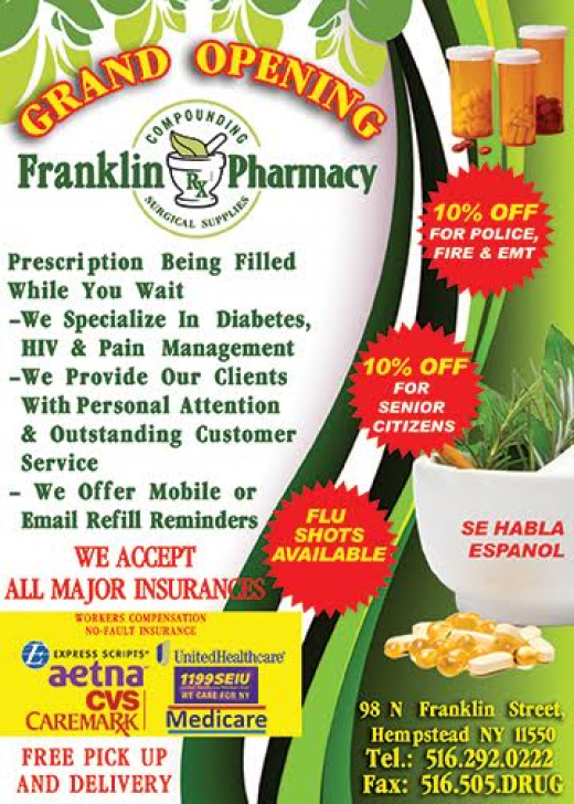 Franklin Rx Pharmacy in Hempstead City, New York, United States - #2 Photo of Point of interest, Establishment, Store, Health, Pharmacy