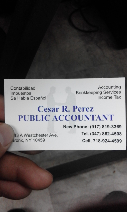 Cesar Perez Tax Service Inc in Bronx City, New York, United States - #1 Photo of Point of interest, Establishment, Finance, Accounting