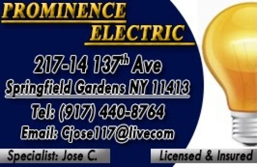 Photo by <br />
<b>Notice</b>:  Undefined index: user in <b>/home/www/activeuser/data/www/vaplace.com/core/views/default/photos.php</b> on line <b>128</b><br />
. Picture for Prominence Electric in Springfield Gardens City, New York, United States - Point of interest, Establishment, Electrician