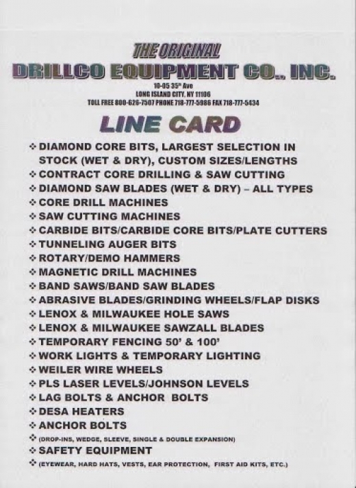 Drillco Equipment Company, Inc. in Astoria City, New York, United States - #4 Photo of Point of interest, Establishment, Store, General contractor