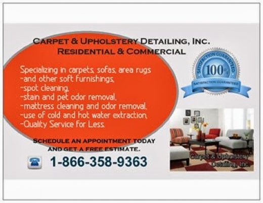 Photo by Carpet & Upholstery Detailing, Inc for Carpet & Upholstery Detailing, Inc