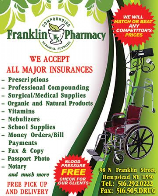 Photo by <br />
<b>Notice</b>:  Undefined index: user in <b>/home/www/activeuser/data/www/vaplace.com/core/views/default/photos.php</b> on line <b>128</b><br />
. Picture for Franklin Rx Pharmacy in Hempstead City, New York, United States - Point of interest, Establishment, Store, Health, Pharmacy