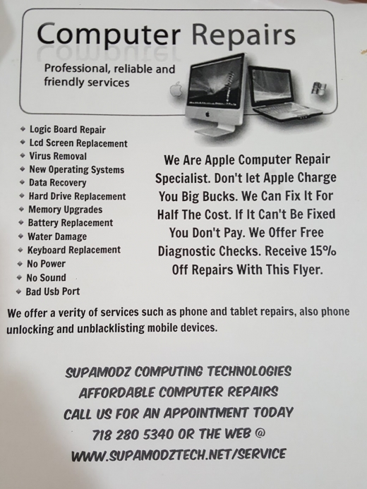 Photo by <br />
<b>Notice</b>:  Undefined index: user in <b>/home/www/activeuser/data/www/vaplace.com/core/views/default/photos.php</b> on line <b>128</b><br />
. Picture for Supamodz Computing Technologies in Queens City, New York, United States - Point of interest, Establishment, Store, Electronics store