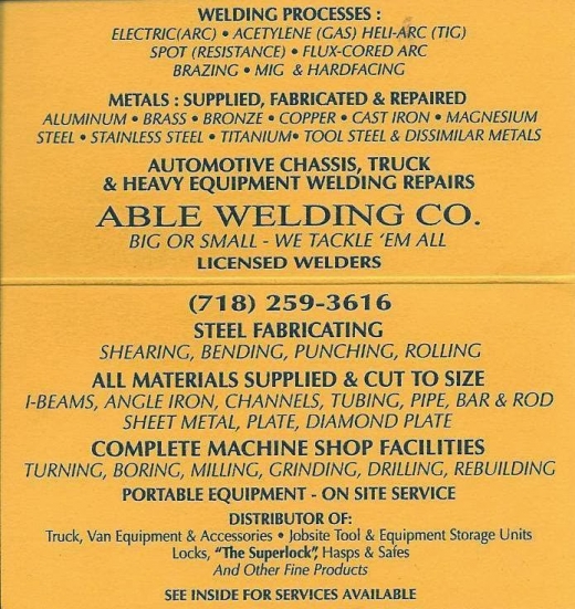 Able Welding Co in Brooklyn City, New York, United States - #4 Photo of Point of interest, Establishment