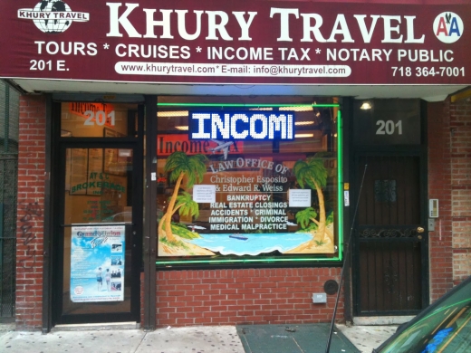 Khury Travel Center Inc. in Bronx City, New York, United States - #1 Photo of Point of interest, Establishment, Finance, Accounting, Travel agency