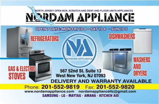 Nordam Appliance LLC in West New York City, New Jersey, United States - #1 Photo of Point of interest, Establishment, Store, Home goods store