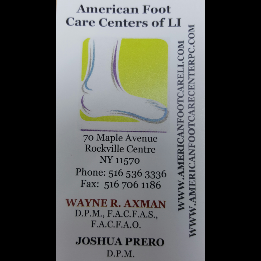 American Foot Care Centers of LI in Rockville Centre City, New York, United States - #3 Photo of Point of interest, Establishment, Health, Doctor