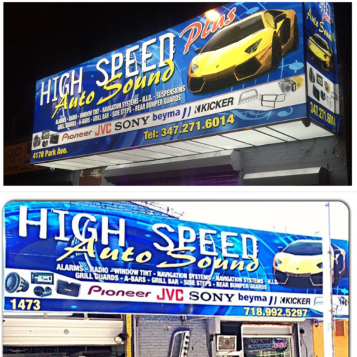 high speed plus auto sound in Bronx City, New York, United States - #1 Photo of Point of interest, Establishment, Store, Car repair, Electronics store