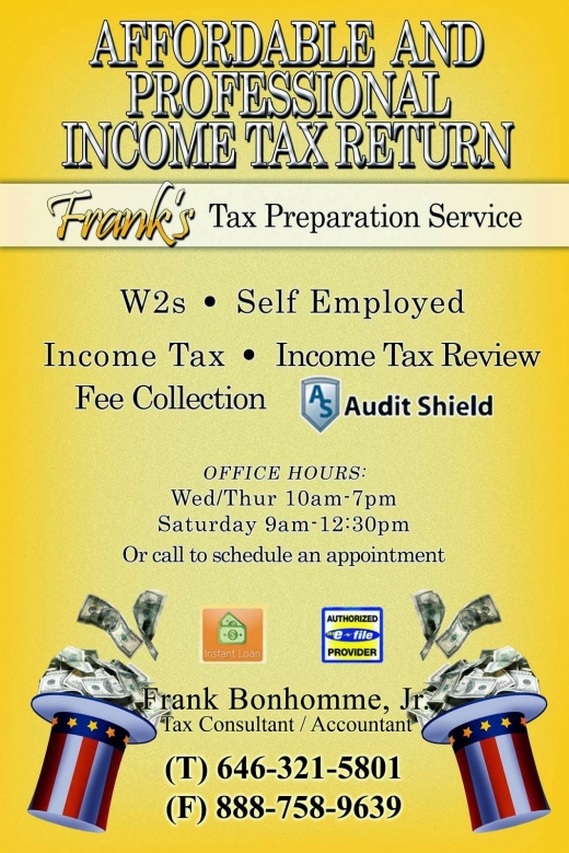 Frank's Tax Preparation Service in Elmont City, New York, United States - #1 Photo of Point of interest, Establishment, Finance, Accounting