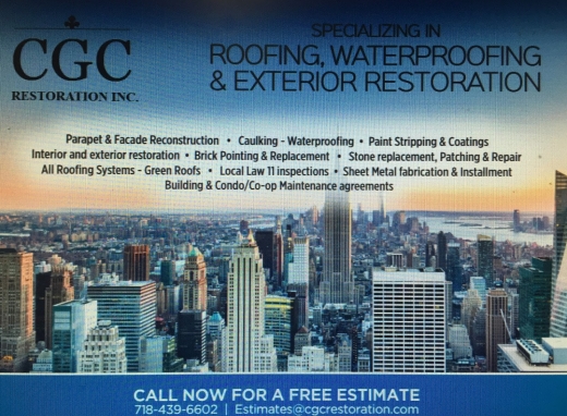 CGC Restoration Inc in Kings County City, New York, United States - #1 Photo of Point of interest, Establishment, General contractor, Roofing contractor