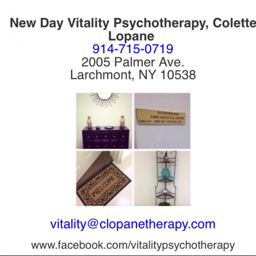 New Day Vitality Psychotherapy, Colette Lopane LMHC in Larchmont City, New York, United States - #2 Photo of Point of interest, Establishment, Health, Doctor