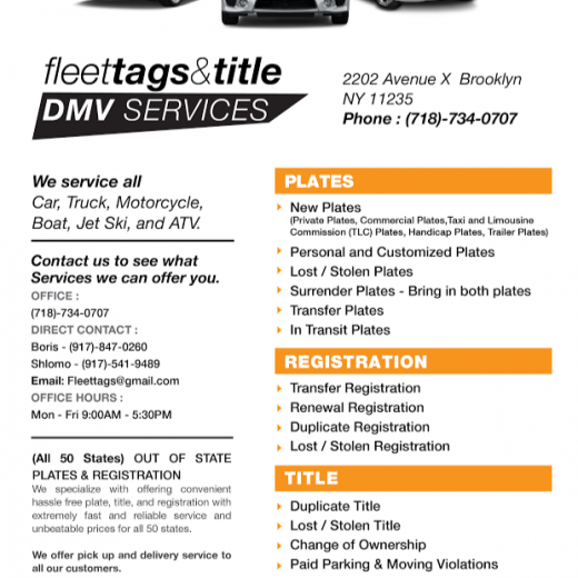 Photo by FLEET TAG AND TITLE AGENCY - DMV SERVICES for FLEET TAG AND TITLE AGENCY - DMV SERVICES