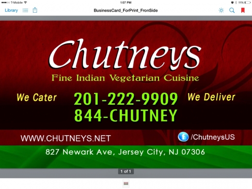 Photo by <br />
<b>Notice</b>:  Undefined index: user in <b>/home/www/activeuser/data/www/vaplace.com/core/views/default/photos.php</b> on line <b>128</b><br />
. Picture for Chutneys in Jersey City, New Jersey, United States - Restaurant, Food, Point of interest, Establishment