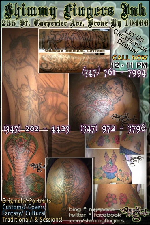 Shimmy Fingers Ink Tattoos! in Bronx City, New York, United States - #4 Photo of Point of interest, Establishment, Store