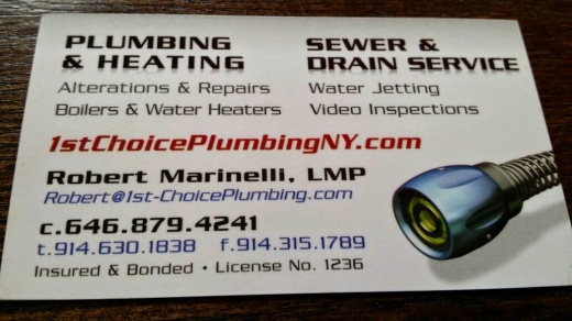 Photo by <br />
<b>Notice</b>:  Undefined index: user in <b>/home/www/activeuser/data/www/vaplace.com/core/views/default/photos.php</b> on line <b>128</b><br />
. Picture for 1st Choice Plumbing | Westchester's 1st Choice for all Plumbing & Heating Needs in Mamaroneck City, New York, United States - Point of interest, Establishment, General contractor, Plumber
