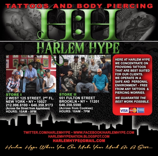 Photo by <br />
<b>Notice</b>:  Undefined index: user in <b>/home/www/activeuser/data/www/vaplace.com/core/views/default/photos.php</b> on line <b>128</b><br />
. Picture for Harlem Hype Tattoos & Body Piercings in New York City, New York, United States - Point of interest, Establishment, Store