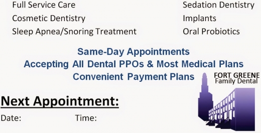 Photo by <br />
<b>Notice</b>:  Undefined index: user in <b>/home/www/activeuser/data/www/vaplace.com/core/views/default/photos.php</b> on line <b>128</b><br />
. Picture for Fort Greene Family Dental in Kings County City, New York, United States - Point of interest, Establishment, Health, Dentist