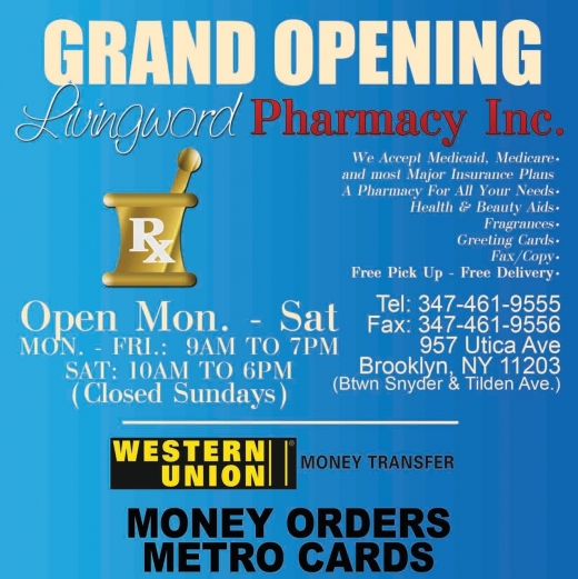 Livingword Pharmacy Inc in Kings County City, New York, United States - #1 Photo of Point of interest, Establishment, Store, Health, Pharmacy