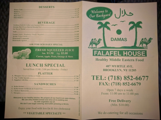 Damas Falafel House in Kings County City, New York, United States - #2 Photo of Restaurant, Food, Point of interest, Establishment, Meal takeaway, Meal delivery