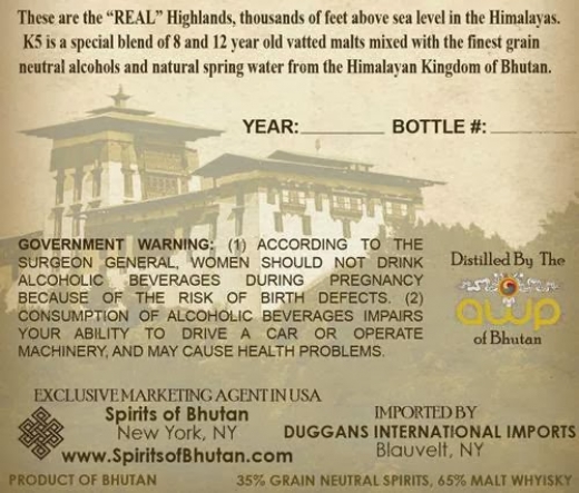 Photo by <br />
<b>Notice</b>:  Undefined index: user in <b>/home/www/activeuser/data/www/vaplace.com/core/views/default/photos.php</b> on line <b>128</b><br />
. Picture for Spirits of Bhutan - K5 Premium Spirit Whisky in New York City, New York, United States - Point of interest, Establishment, Store, Liquor store