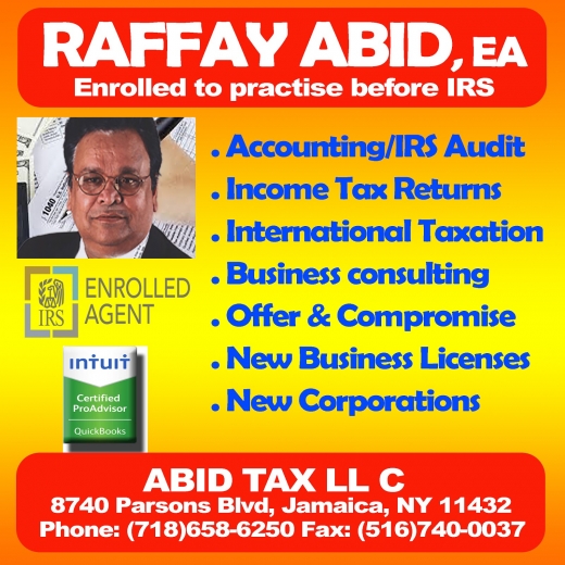 Photo by <br />
<b>Notice</b>:  Undefined index: user in <b>/home/www/activeuser/data/www/vaplace.com/core/views/default/photos.php</b> on line <b>128</b><br />
. Picture for Abid Tax LLC in Queens City, New York, United States - Point of interest, Establishment, Finance, Accounting