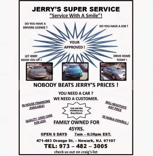 Jerry's Super Service in Newark City, New Jersey, United States - #1 Photo of Point of interest, Establishment, Car dealer, Store