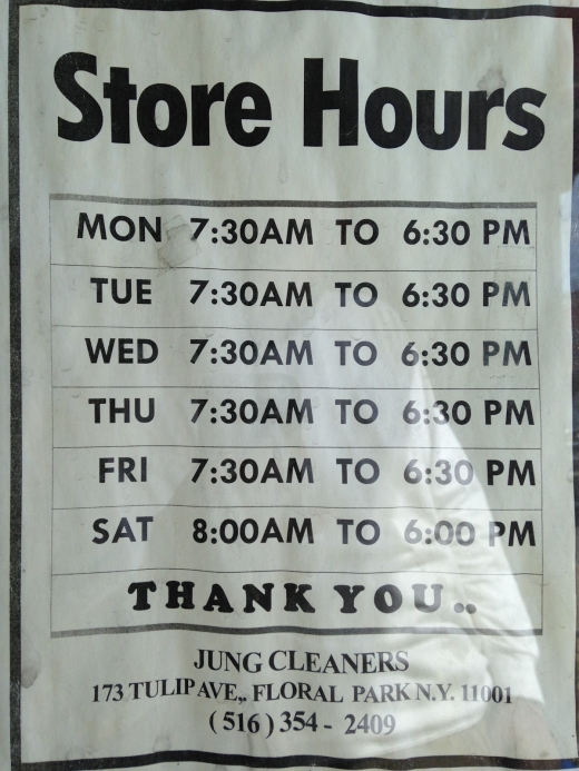 Jung Dry Cleaners in Floral Park City, New York, United States - #1 Photo of Point of interest, Establishment, Laundry