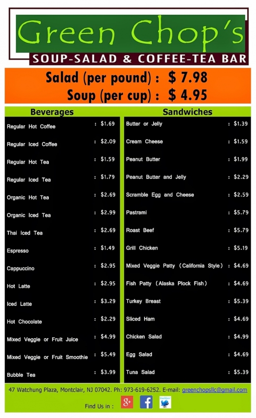 Photo by <br />
<b>Notice</b>:  Undefined index: user in <b>/home/www/activeuser/data/www/vaplace.com/core/views/default/photos.php</b> on line <b>128</b><br />
. Picture for Green Chop's in Montclair City, New Jersey, United States - Restaurant, Food, Point of interest, Establishment, Store, Cafe