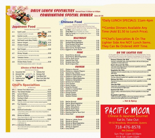 Pacific Moon in Queens City, New York, United States - #2 Photo of Restaurant, Food, Point of interest, Establishment