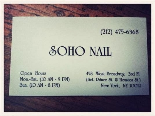Photo by <br />
<b>Notice</b>:  Undefined index: user in <b>/home/www/activeuser/data/www/vaplace.com/core/views/default/photos.php</b> on line <b>128</b><br />
. Picture for Soho Nails in New York City, New York, United States - Point of interest, Establishment, Beauty salon, Hair care