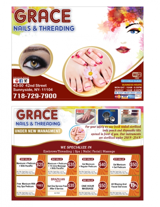 Grace nails and threading in sunnyside queens City, New York, United States - #2 Photo of Point of interest, Establishment, Beauty salon, Hair care