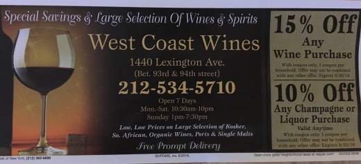 West Coast Wines & Liquor Inc in New York City, New York, United States - #3 Photo of Point of interest, Establishment, Store, Liquor store