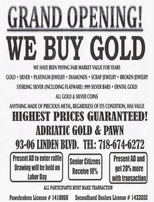 Adriatic Gold & Pawn in Ozone Park City, New York, United States - #3 Photo of Point of interest, Establishment, Finance, Store