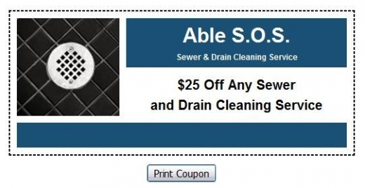 Photo by Able S-O-S Sewer and Drain Cleaning Service LLC for Able S-O-S Sewer and Drain Cleaning Service LLC