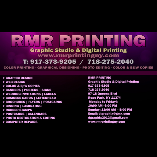 Photo by RMR Printing Graphic Studio & Digital Printing for RMR Printing Graphic Studio & Digital Printing