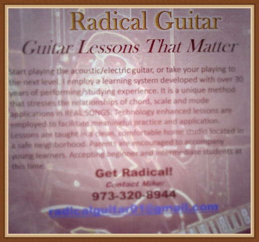Photo by <br />
<b>Notice</b>:  Undefined index: user in <b>/home/www/activeuser/data/www/vaplace.com/core/views/default/photos.php</b> on line <b>128</b><br />
. Picture for Radical Guitar and Drum Studio in Nutley City, New Jersey, United States - Point of interest, Establishment