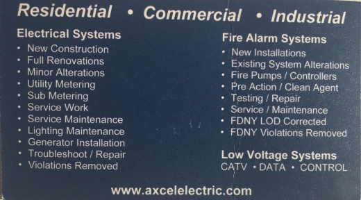 Axcel Electric Company, Inc in New York City, New York, United States - #2 Photo of Point of interest, Establishment, Electrician
