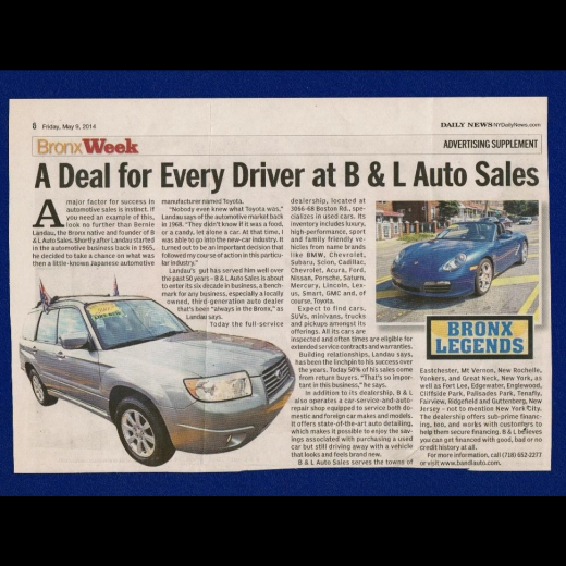 Photo by <br />
<b>Notice</b>:  Undefined index: user in <b>/home/www/activeuser/data/www/vaplace.com/core/views/default/photos.php</b> on line <b>128</b><br />
. Picture for B & L Auto Sales in Bronx City, New York, United States - Point of interest, Establishment, Car dealer, Store