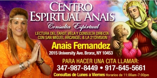 Photo by <br />
<b>Notice</b>:  Undefined index: user in <b>/home/www/activeuser/data/www/vaplace.com/core/views/default/photos.php</b> on line <b>128</b><br />
. Picture for CENTRO ESPIRITUAL ANAIS in Bronx City, New York, United States - Point of interest, Establishment, Health