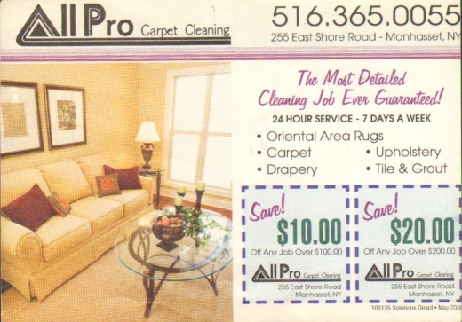 All Pro Carpet Cleaning, Inc in Manhasset City, New York, United States - #1 Photo of Point of interest, Establishment, Laundry