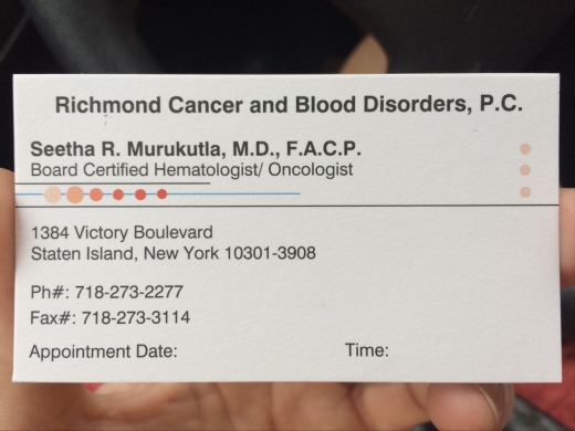 Richmond Cancer & Blood Disorders - Murukutla Seetha R MD in Staten Island City, New York, United States - #3 Photo of Point of interest, Establishment, Health, Doctor