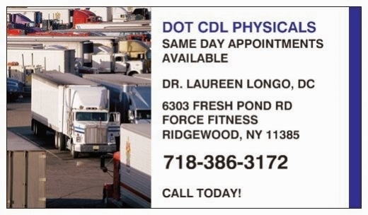 Longo Laureen DC DOT Physicals Certified DOT Physical Examiner in Queens City, New York, United States - #1 Photo of Point of interest, Establishment, Health, Local government office
