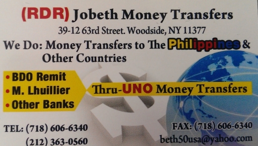 Jobeth Global & Uno money transfers/ money remittance in Queens City, New York, United States - #1 Photo of Point of interest, Establishment, Finance