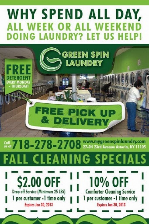 Photo by <br />
<b>Notice</b>:  Undefined index: user in <b>/home/www/activeuser/data/www/vaplace.com/core/views/default/photos.php</b> on line <b>128</b><br />
. Picture for Green Spin Laundry in Queens City, New York, United States - Point of interest, Establishment, Store, Home goods store, Laundry