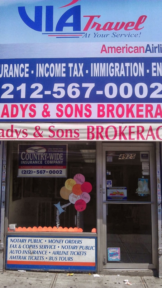 Gladys & Sons Brokerage Inc in New York City, New York, United States - #1 Photo of Point of interest, Establishment, Insurance agency, Travel agency